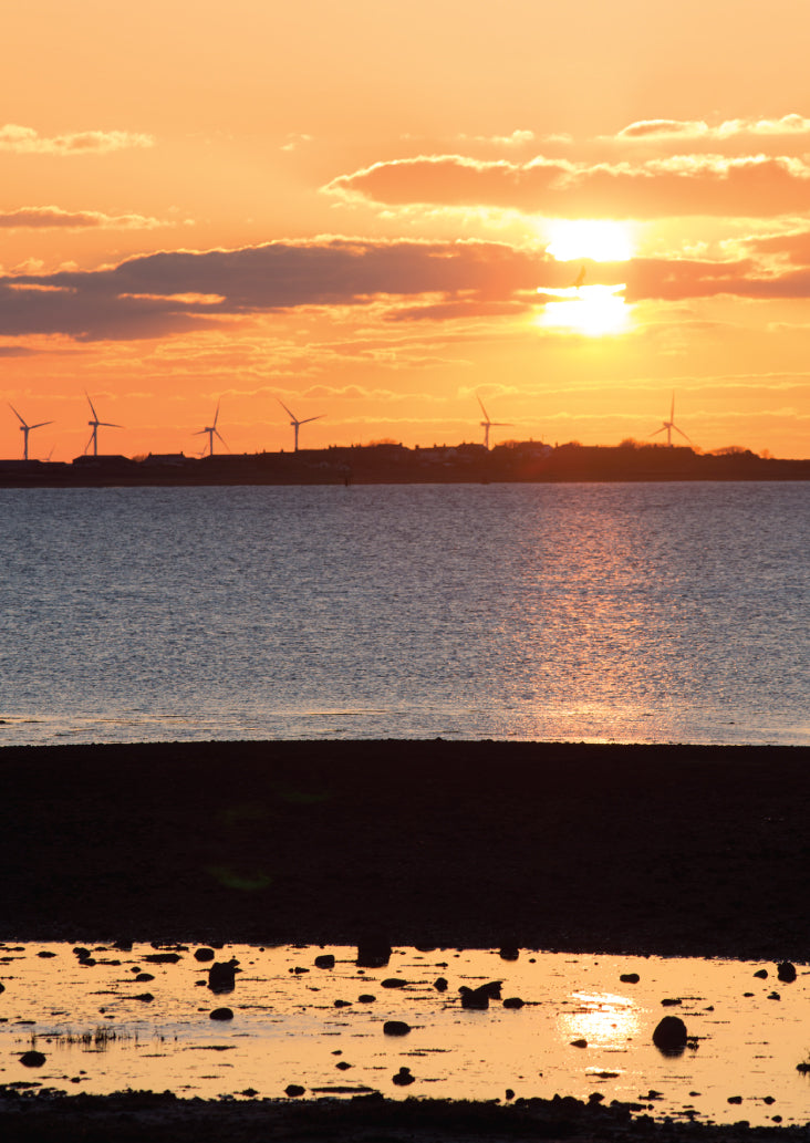 Blank Card - Sunset/Barrow Wind Farm
