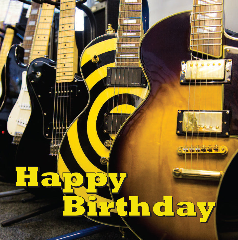 Birthday Card - Electric Guitars