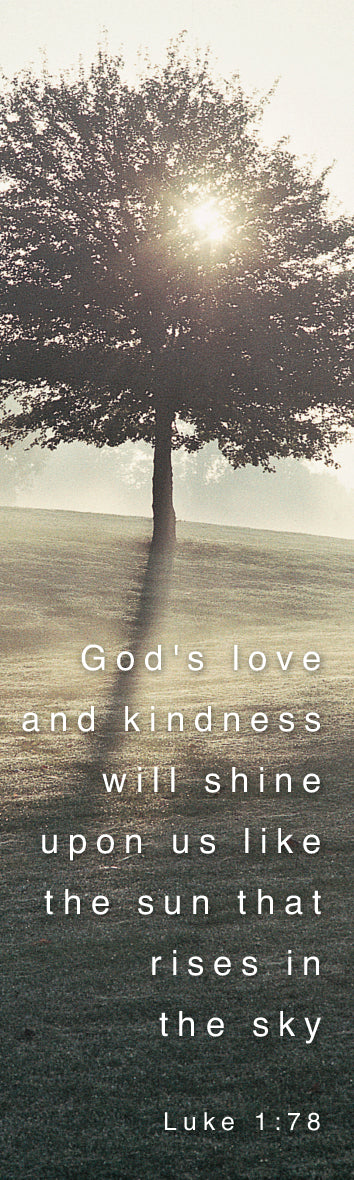 Card Bookmark - Rising Sun Through Tree/Luke 1:78 – Leonard Smith