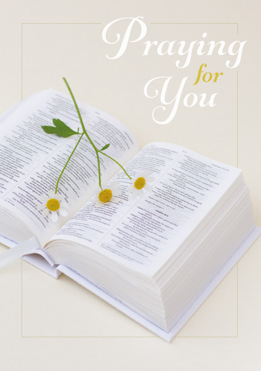 Praying For You Card - Bible with Daisies