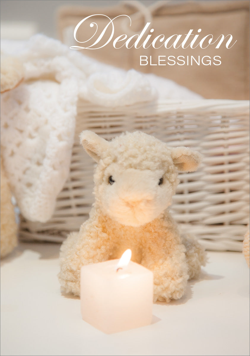 Dedication Card - Toy Lamb with Candle