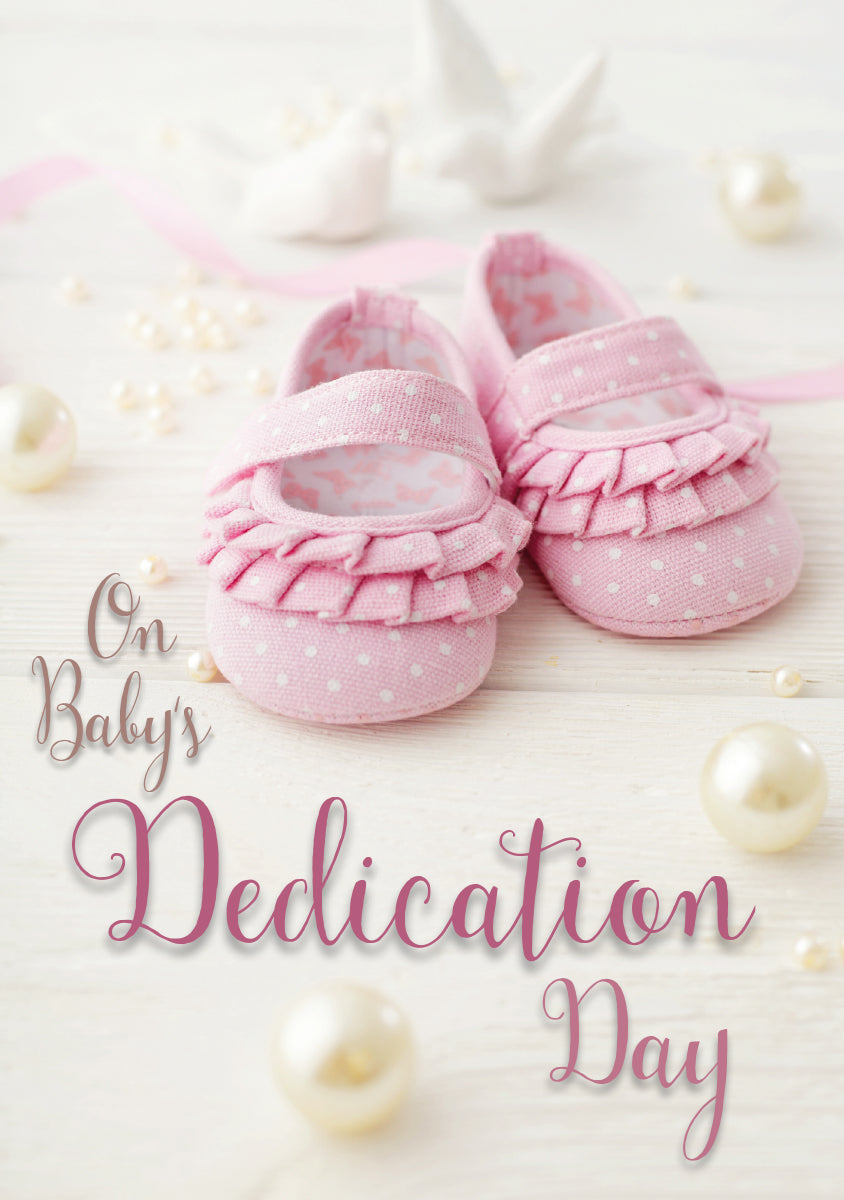 Dedication Card - Pink Shoes and Pearls