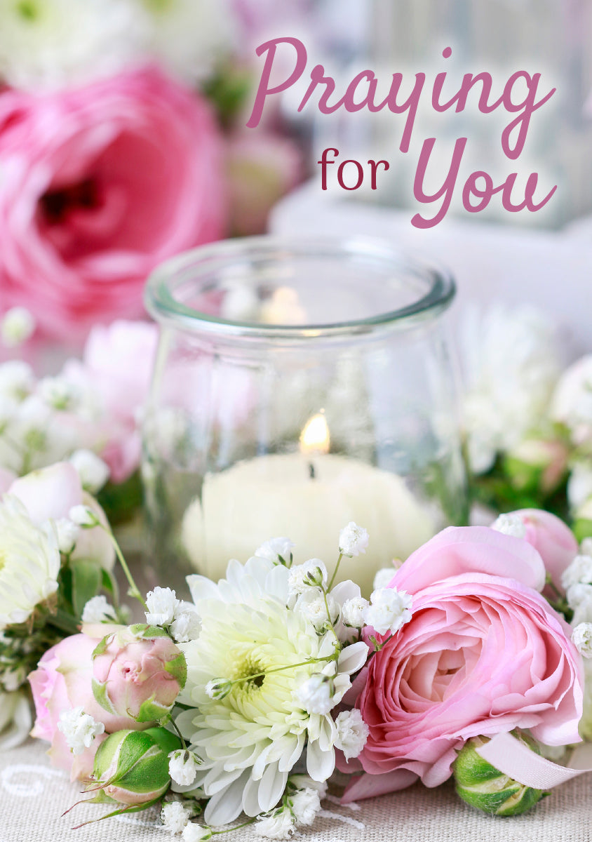 Praying For You Card - Tealight/Roses