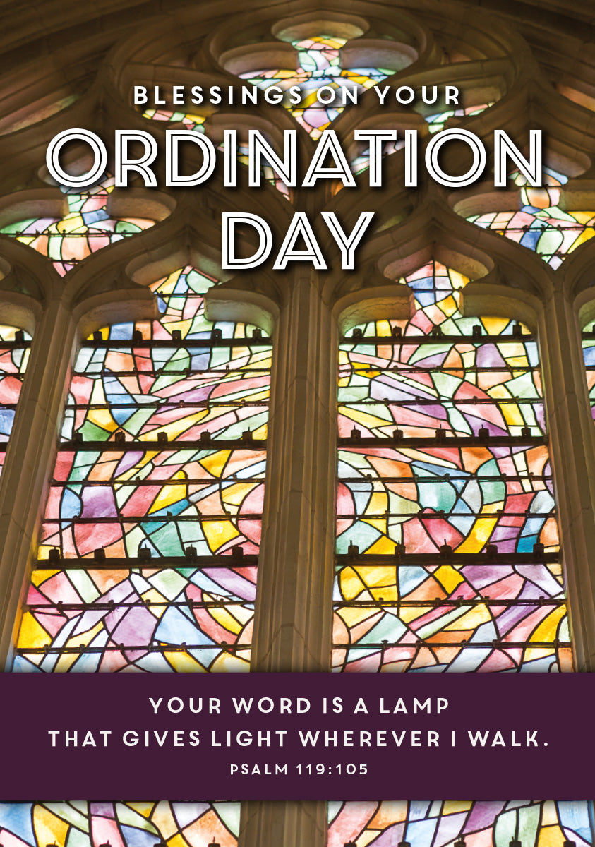 Ordination Card - Stained Glass Window