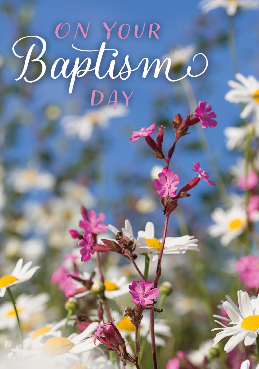 Baptism Card - Daisies