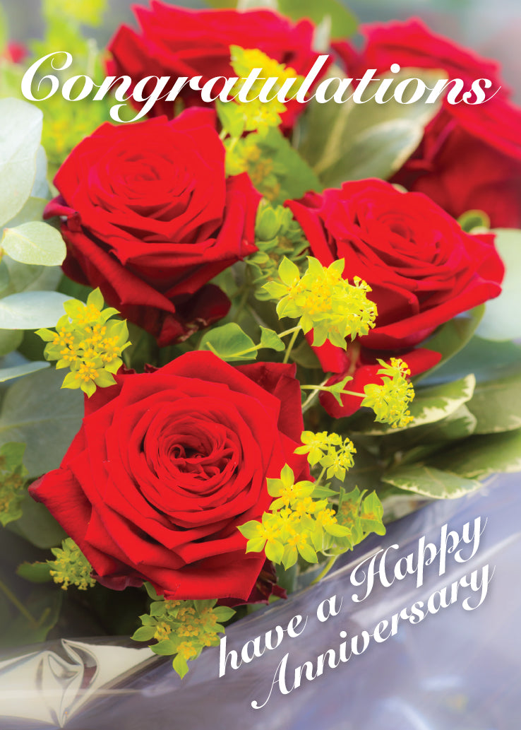 Anniversary Card - Red Roses Bouquet – Leonard Smith