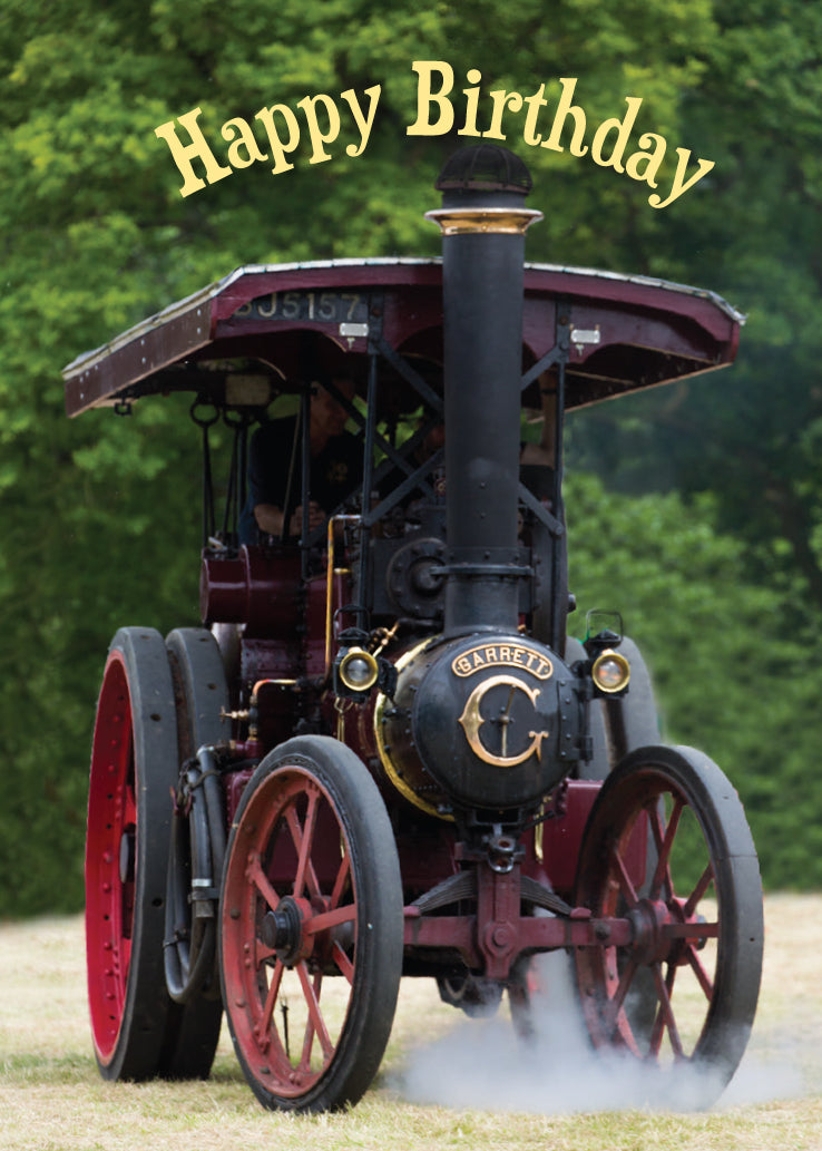 Birthday Card - Garrett Traction Engine