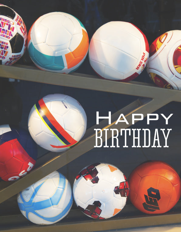 Birthday Card - Footballs