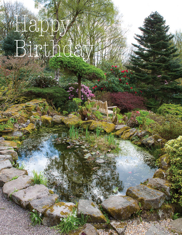 Birthday Card - Lea Gardens Pond Scene