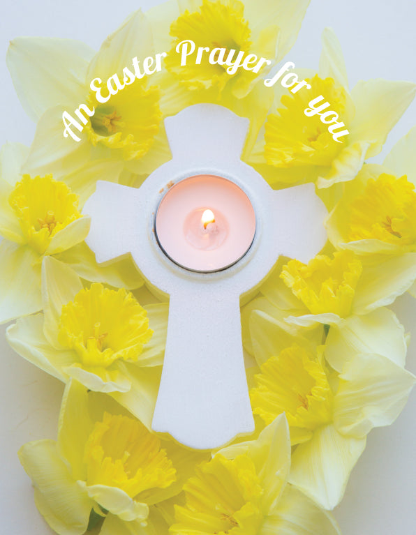 Easter Card - Daffodil Candle Cross
