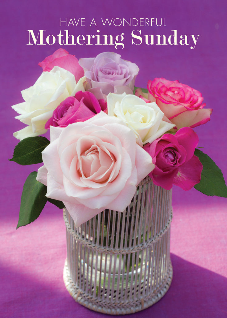 2381 M/Sun: Roses In Basket Vase