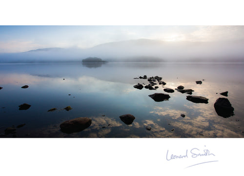 Blank Card - Dawn At Coniston Water - Leonard Smith