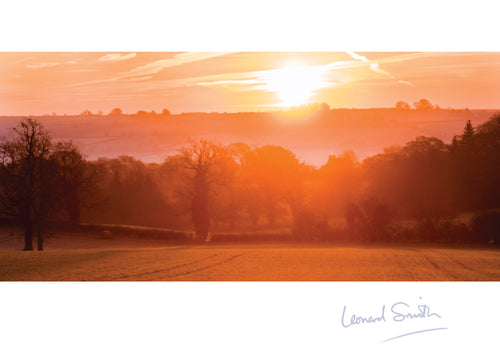 Blank Card - Cotswold Sunrise - Leonard Smith