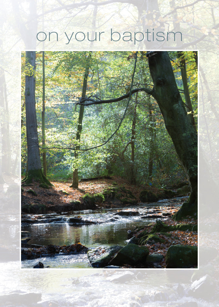 Baptism Card - Woodland Stream - Leonard Smith