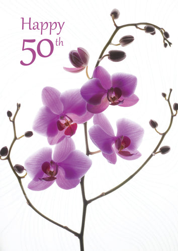 Age 50 Card - Flowers - Leonard Smith