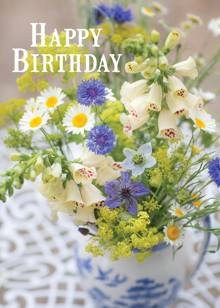 Birthday Card - Summer Flower Jug - Leonard Smith