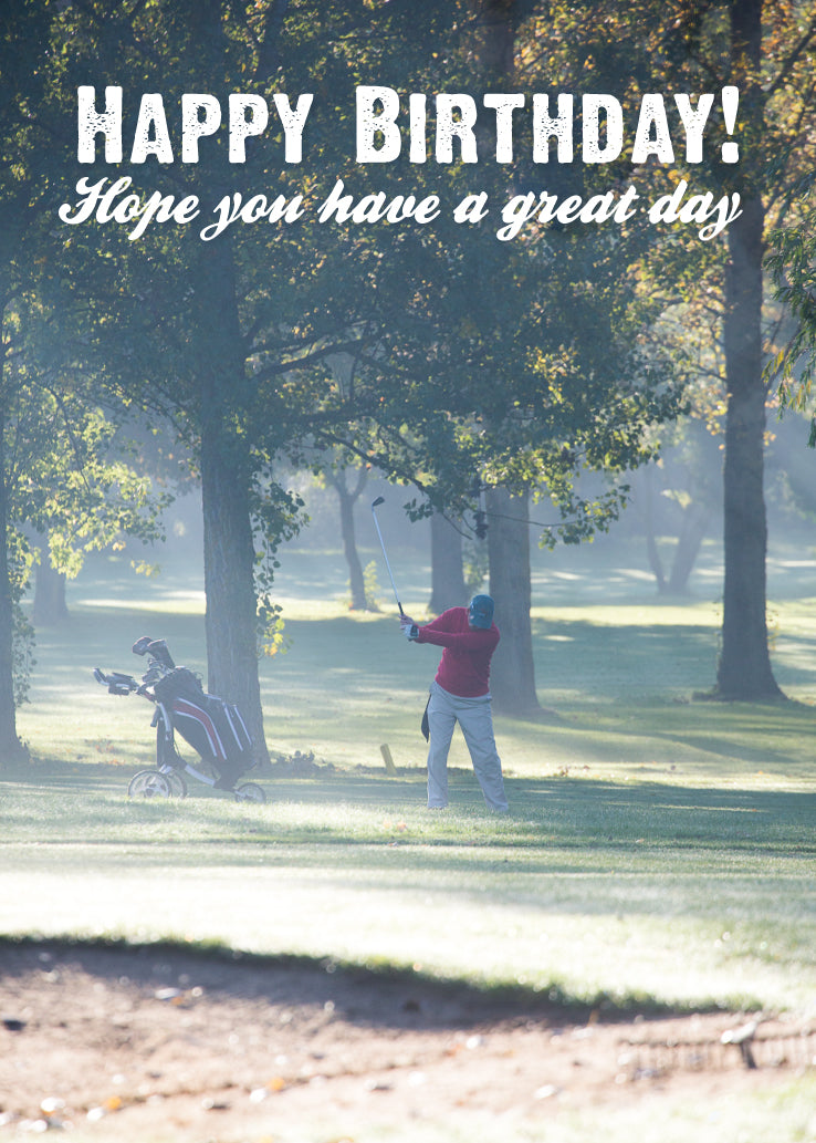 Birthday Card - Early Morning Golfer - Leonard Smith