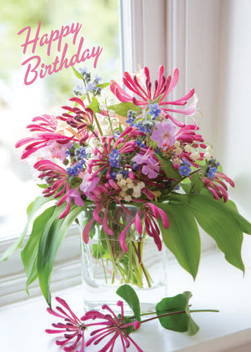 Birthday Card - Honeysuckle Vase - Leonard Smith