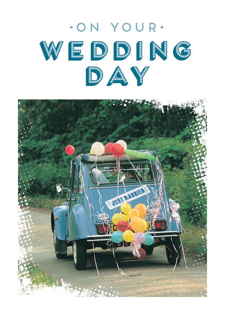 Wedding Day Card - 2CV Wedding Car