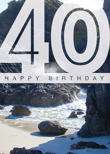 Age 40 Card - Kynance Beach - Leonard Smith