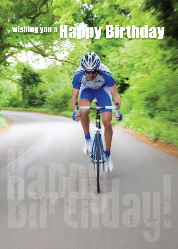 Birthday Card - Road Cyclist - Leonard Smith
