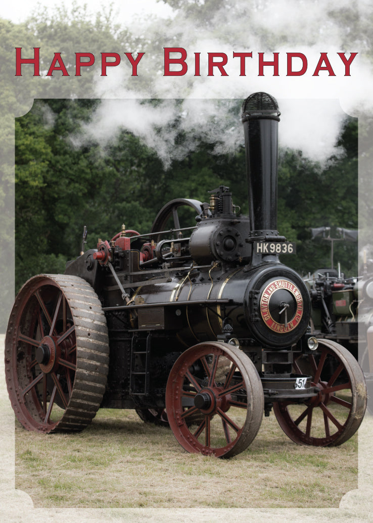 Birthday Card - Traction Engine