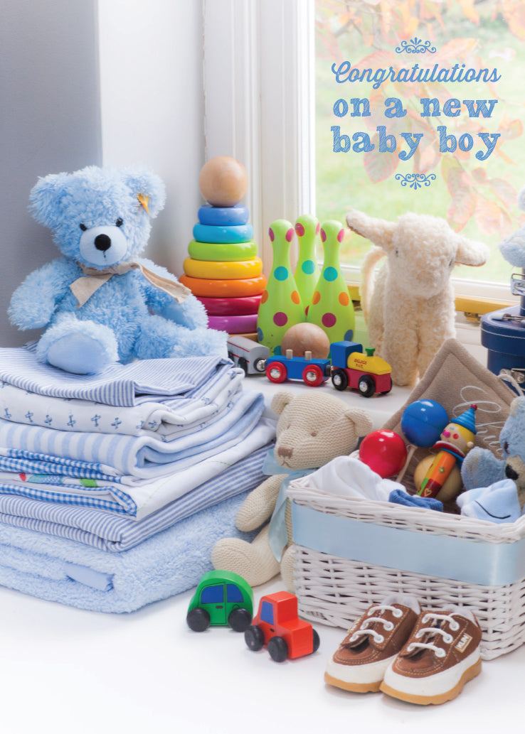 Baby Boy Card - Blue Nursery Toys