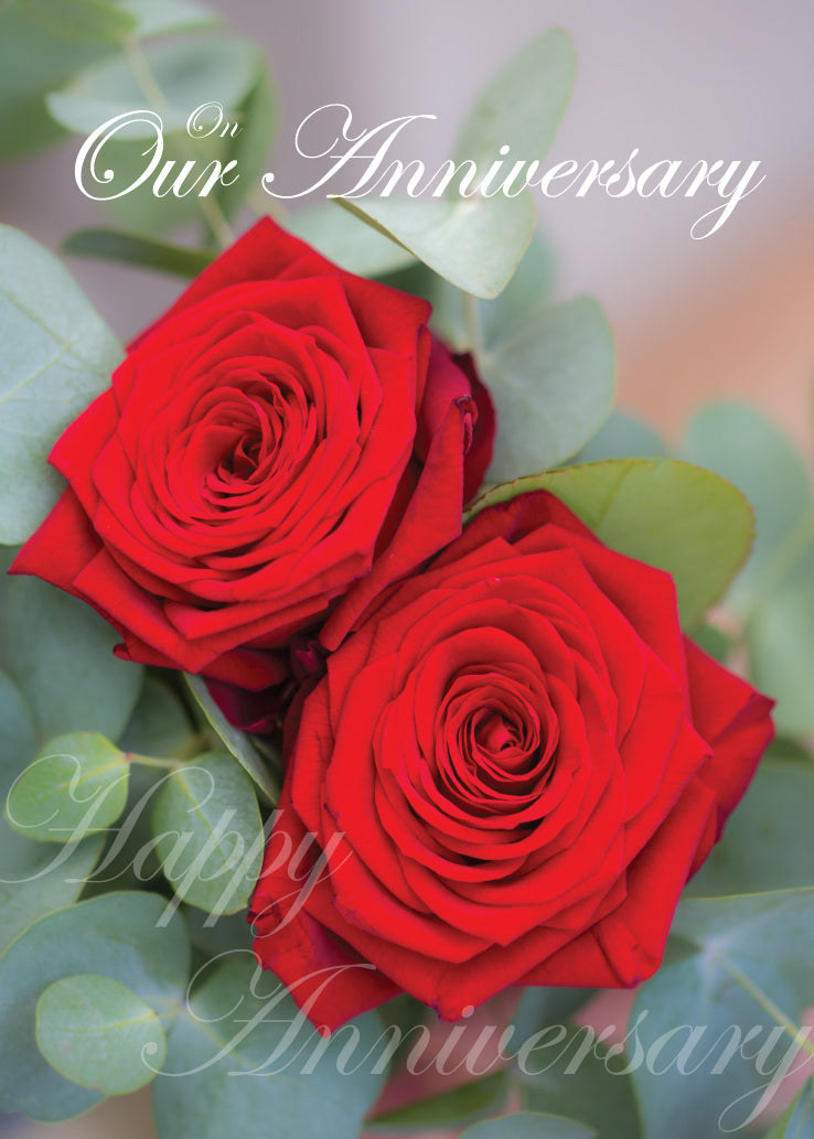 Our Anniversary Card - Red Roses