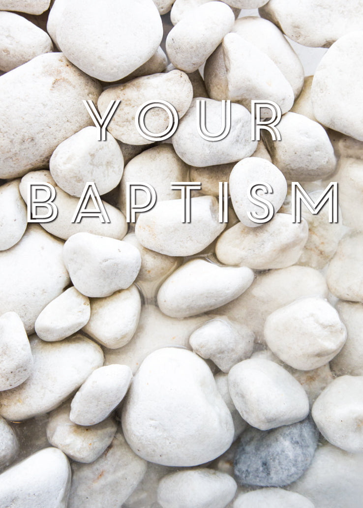 Baptism Card - White Pebbles - Leonard Smith