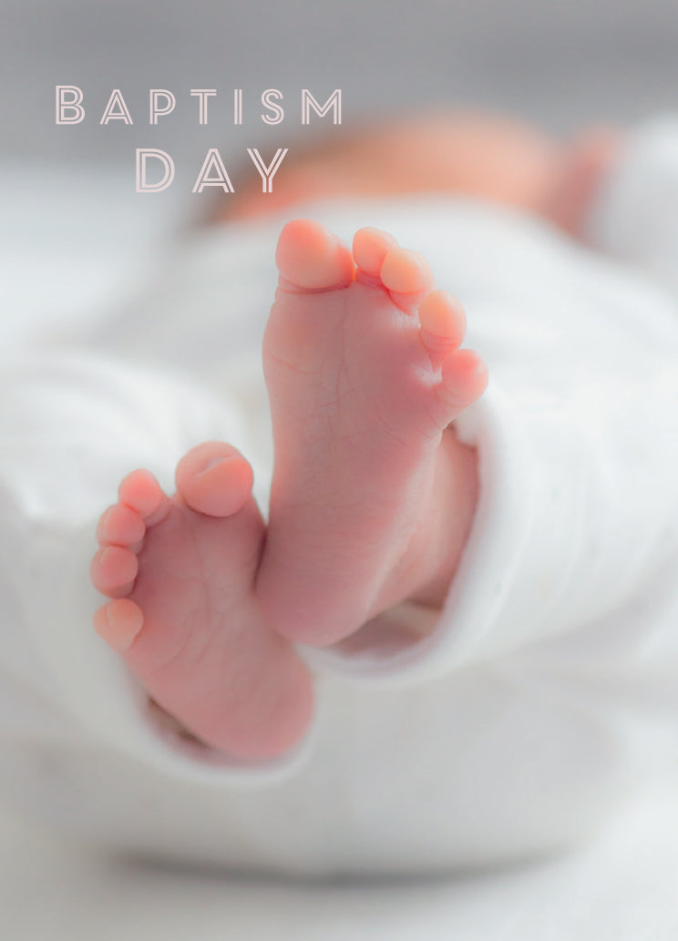 Baby Baptism Card - Baby's Toes - Leonard Smith