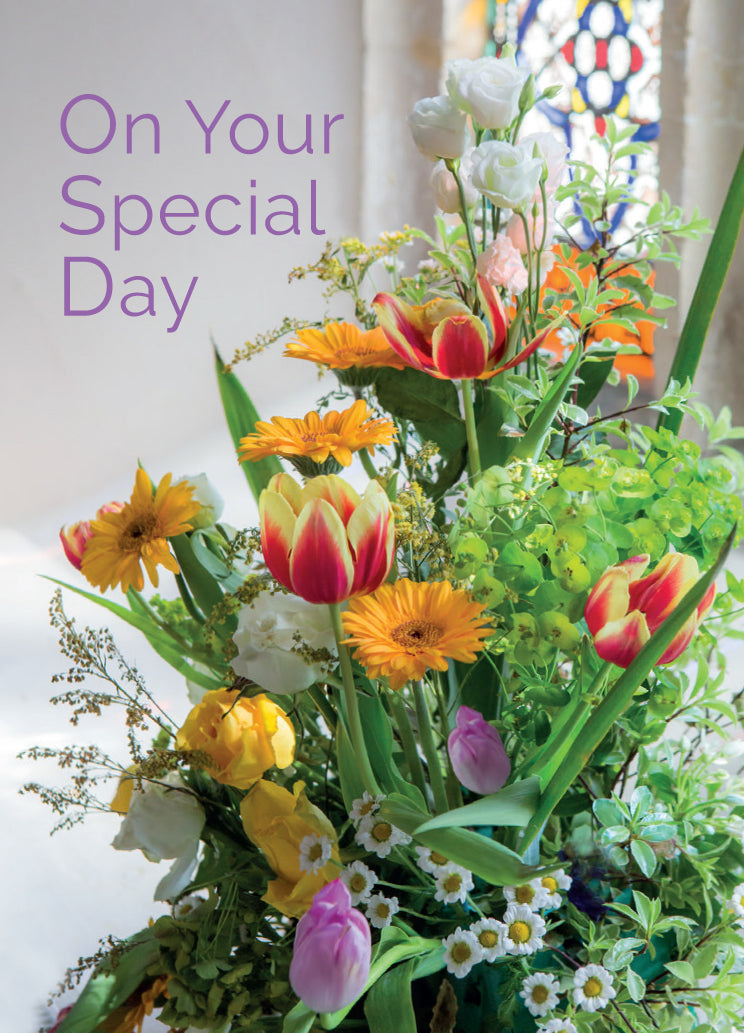 Special Day Card - Flowers/Church Window