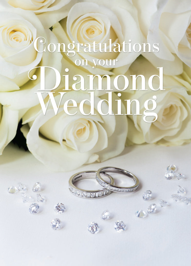 Diamond Anniversary Card - Rings And Diamonds