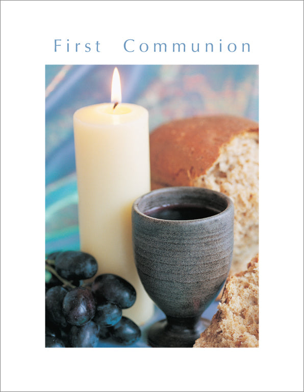1st Communion Card - Bread and Wine