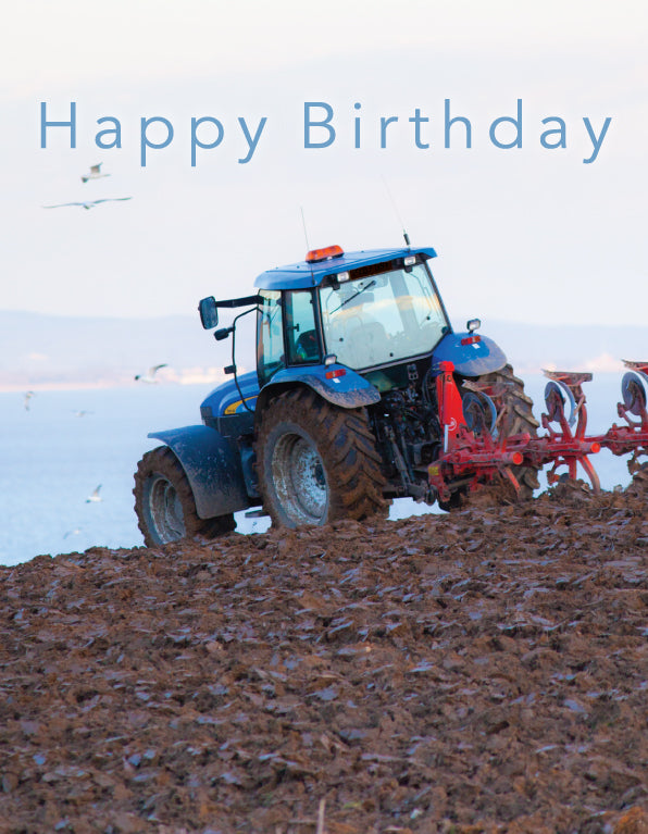 Birthday Card - Blue Tractor - Leonard Smith