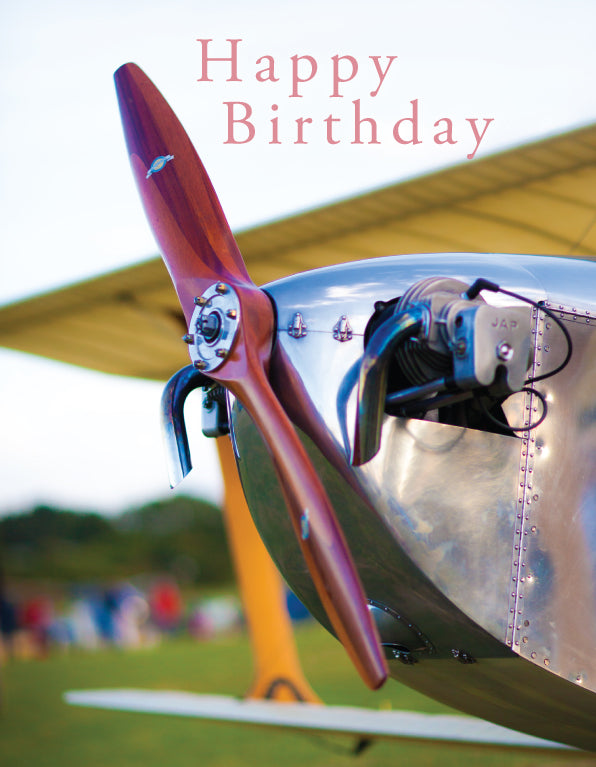 Birthday Card - Biplane Propeller - Leonard Smith