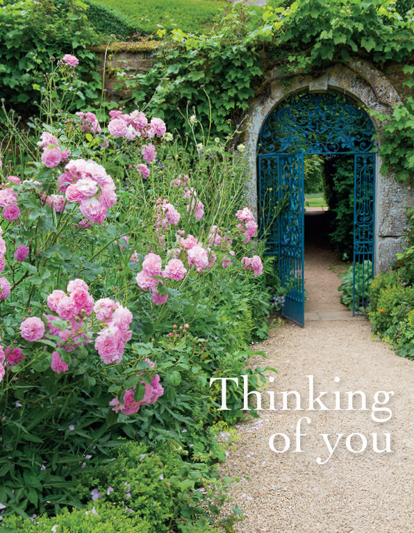 Thinking of You Card - Roses Arched Gateway