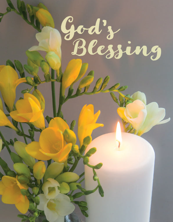 Blessing Card - Freesias And Candle