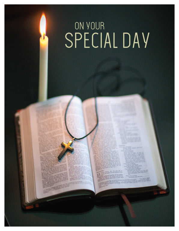 Special Day Card - Bible With Candle