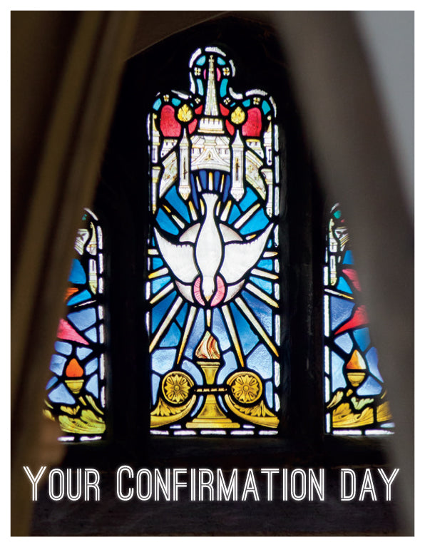 Confirmation Card - Stained Glass Dove
