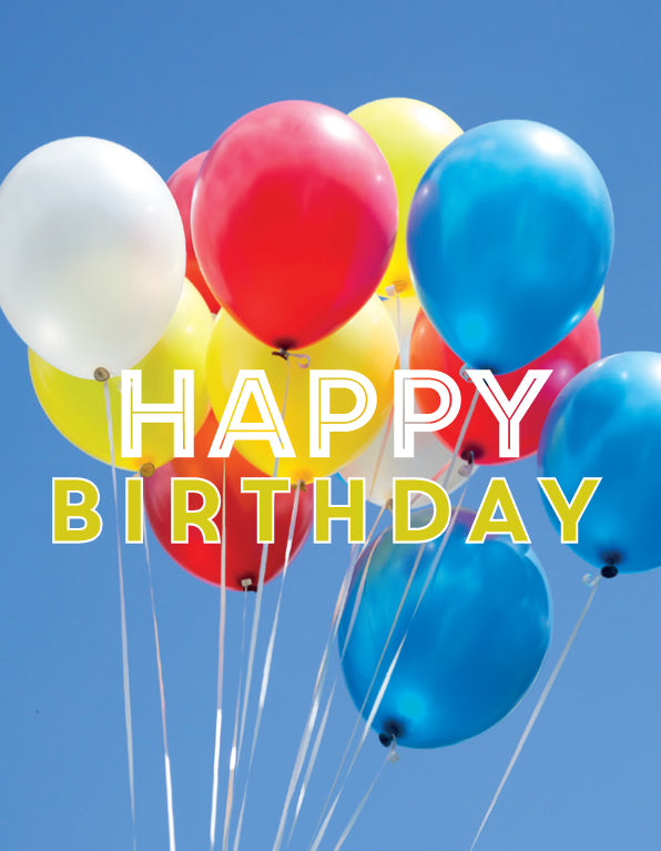 Birthday Card - Bright Balloons - Leonard Smith