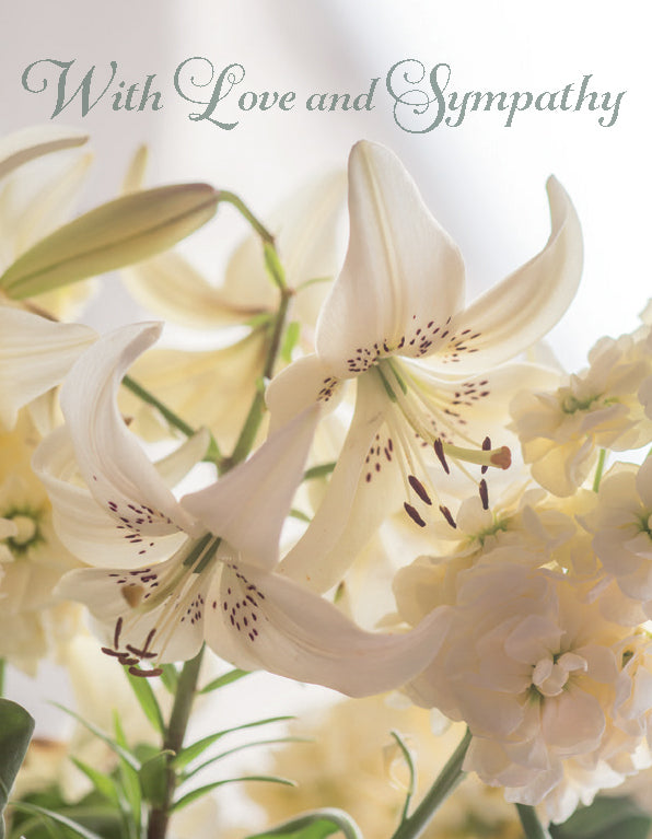 Sympathy Card - Soft White Lilies