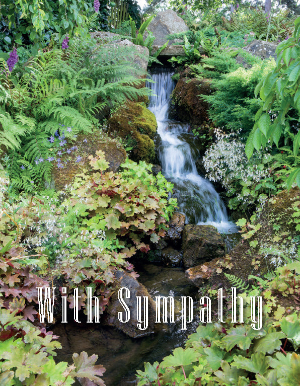 Sympathy Card - Wisley Garden Waterfall