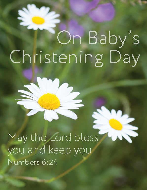 Christening Card - Oxeye Daisies