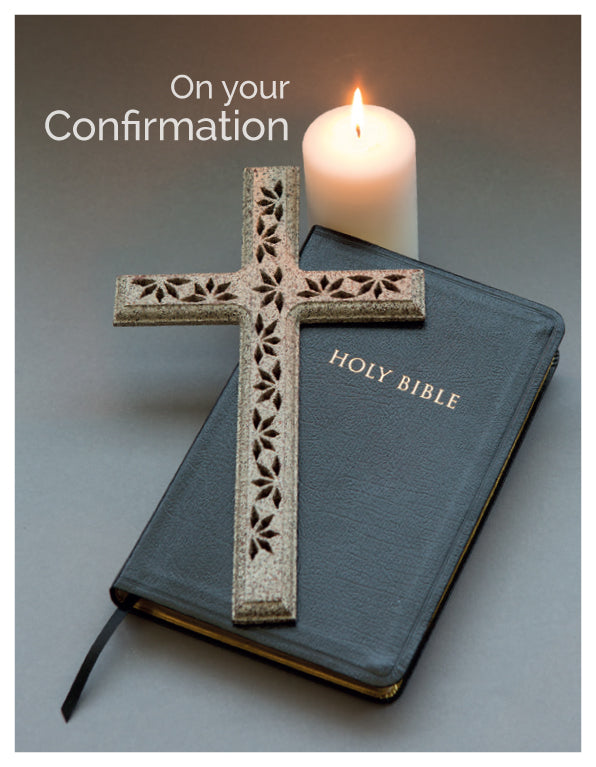 Confirmation Card - Bible Cross/Candle