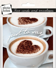 Load image into Gallery viewer, Photonotes Notecards - Coffee Cups (pack of 5)
