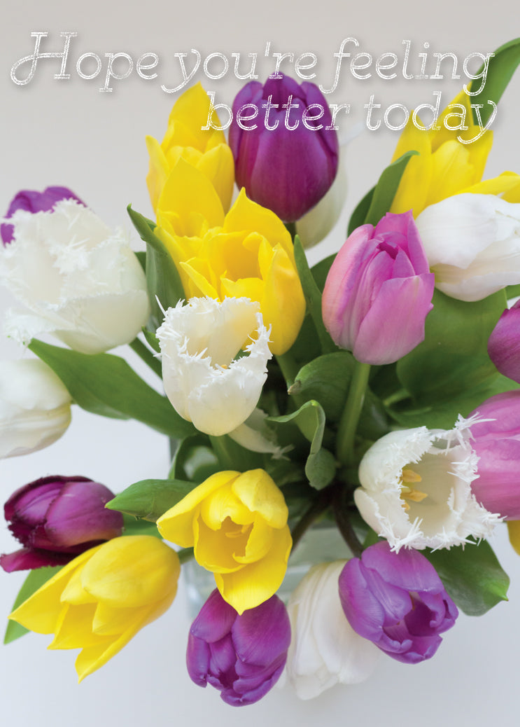 Get Well Card - Tulip Bouquet