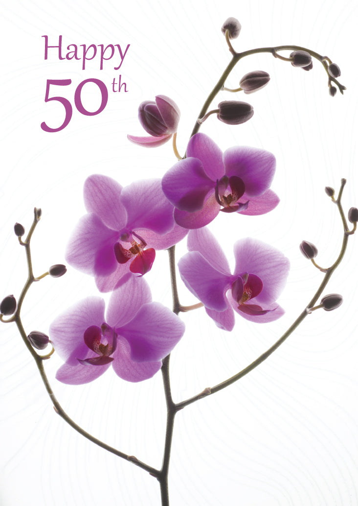 Age 50 Card - Flowers