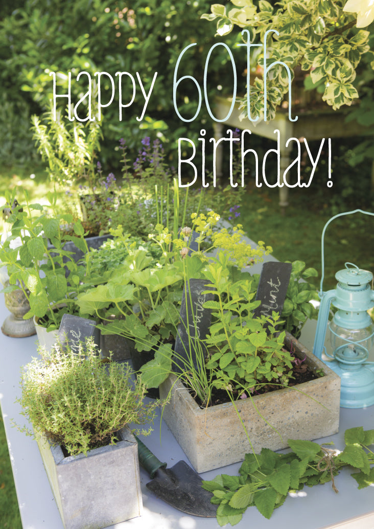 Age 60 Card - Herb Planting