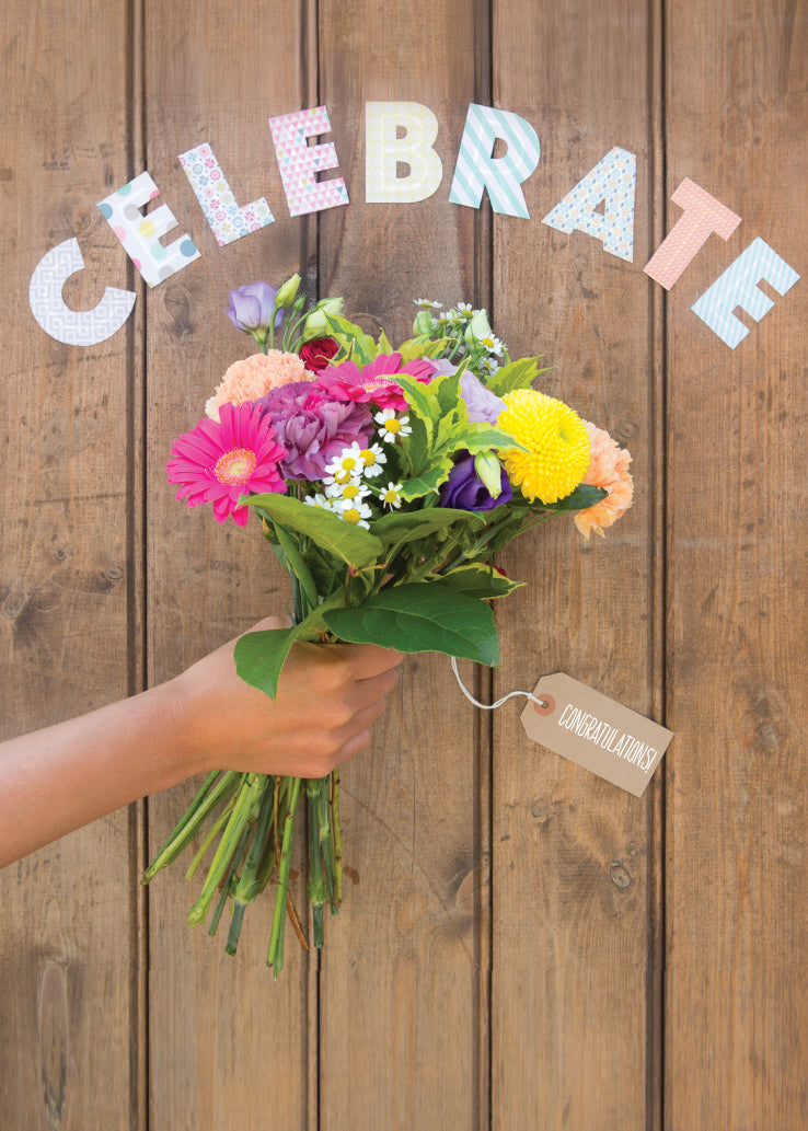 Congratulations Card - Handheld Posy