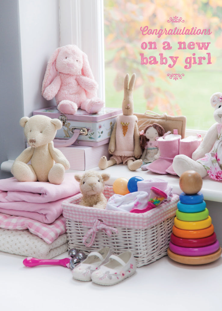 New Baby Card - Pink Nursery Toys